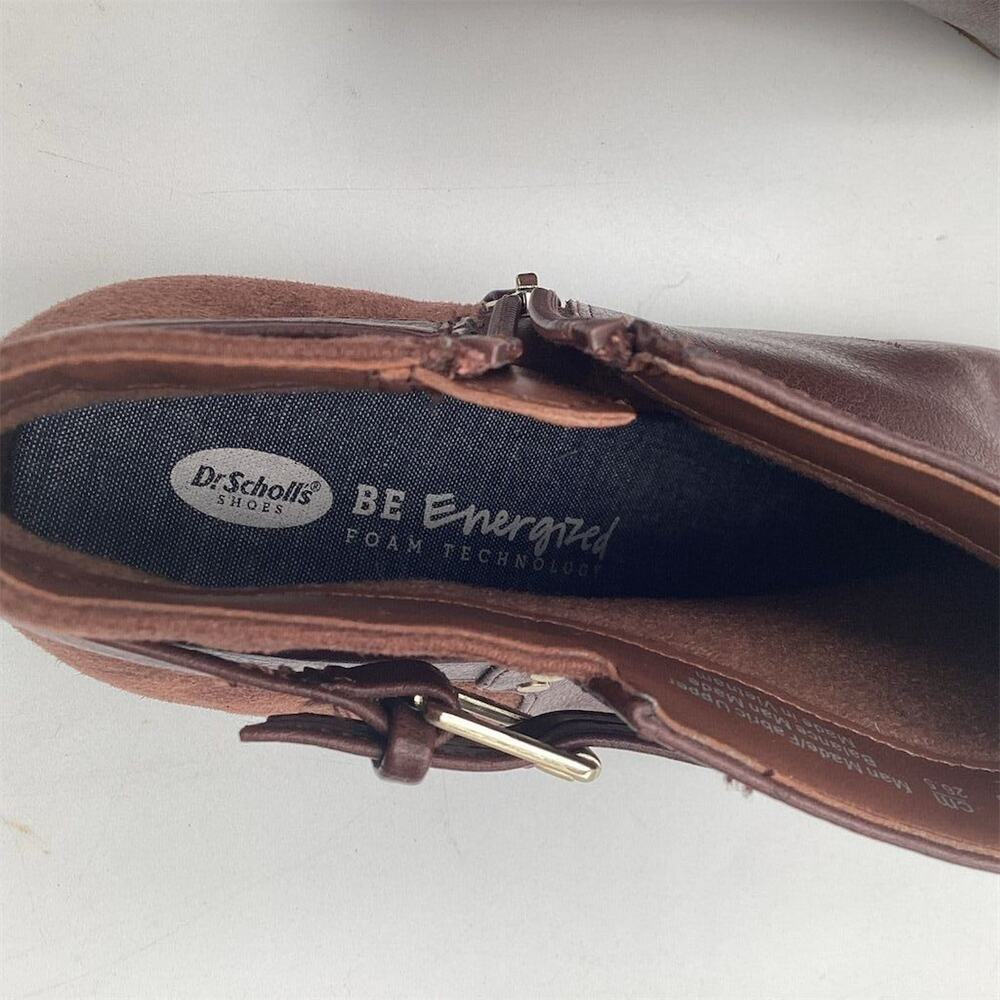 Dr. Scholl's Women's Brown Double Ankle Booties Size 9.5W Zip Wedge - Picture 2 of 11